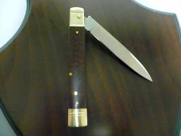 Slim Leverlock 23cm AKC-WORLD- snake wood - legno di serpente , lama damascus , modello AKCW-LEV23-SW-DAM