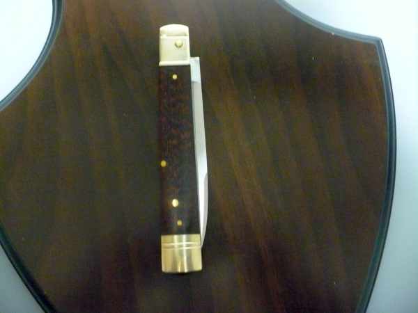 Slim Leverlock 23cm AKC-WORLD- snake wood - legno di serpente , lama damascus , modello AKCW-LEV23-SW-DAM