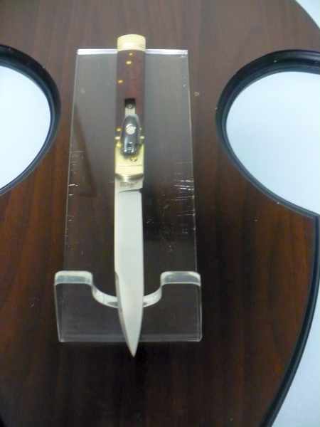 Slim Leverlock 23cm AKC-WORLD- snake wood - legno di serpente , lama damascus , modello AKCW-LEV23-SW-DAM