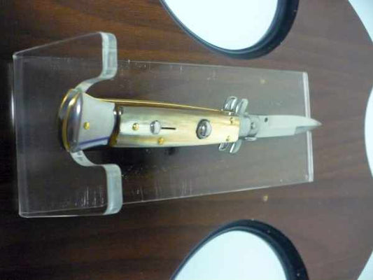 Frank Beltrame - italian stiletto , pugnale - 23 cm - corno di bufalo chiaro - lama baionetta - moddello FB 23/48B -8