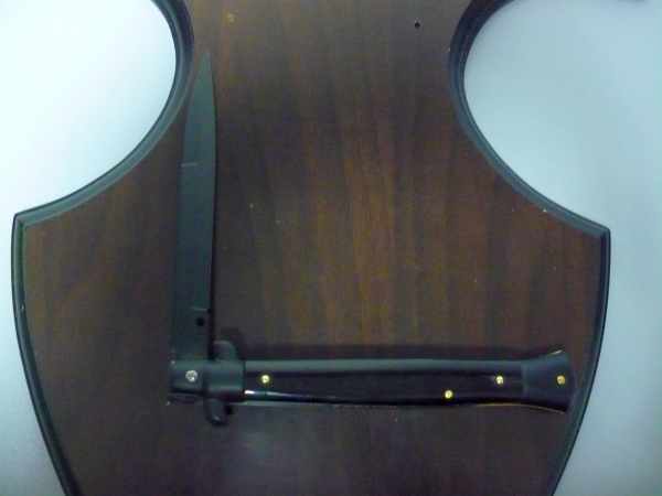 Frank Beltrame , italian stiletto , pugnale - 28 cm , corno di bufalo scuro,baionetta teflonata nero, modello FB 28/58B - 1