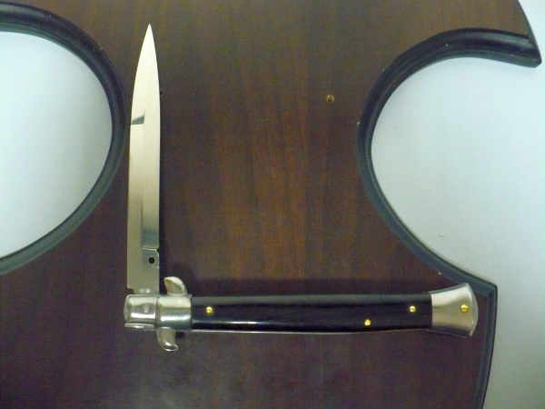 Frank Beltrame , italian stiletto , pugnale - 28 cm , corno di bufalo scuro,lama baionetta , modello FB 28/58B - 13