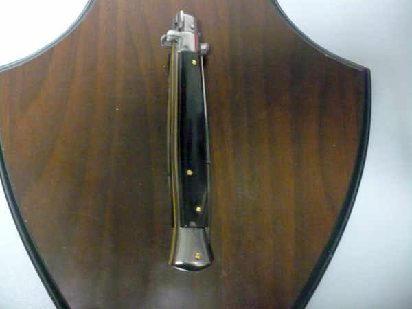 Frank Beltrame , italian stiletto , pugnale - 28 cm , corno di bufalo scuro, lama baionetta , modello FB 28/58B - 14