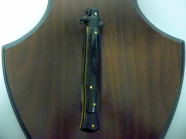 Frank Beltrame , italian stiletto , pugnale - 28 cm , corno di bufalo scuro,baionetta teflonata nero, modello FB 28/58B - 3