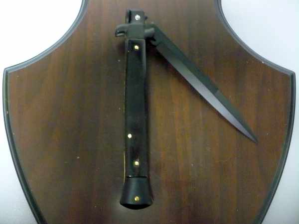 Frank Beltrame , italian stiletto , pugnale - 28 cm , corno di bufalo scuro,baionetta teflonata nero, modello FB 28/58B - 1