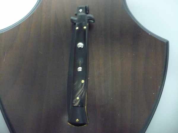 Frank Beltrame , italian stiletto , pugnale - 28 cm , corno di bufalo scuro,baionetta teflonata nero, modello FB 28/58B - 3