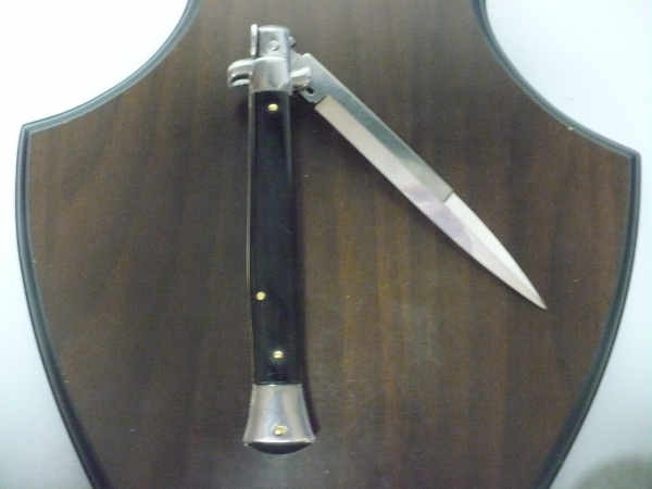Frank Beltrame , italian stiletto , pugnale - 28 cm , corno di bufalo scuro,lama baionetta , modello FB 28/58B - 13
