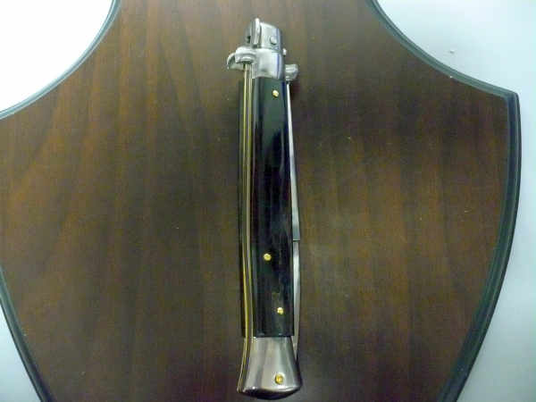 Frank Beltrame , italian stiletto , pugnale - 28 cm , corno di bufalo scuro, lama baionetta, modello FB 28/58B- 12