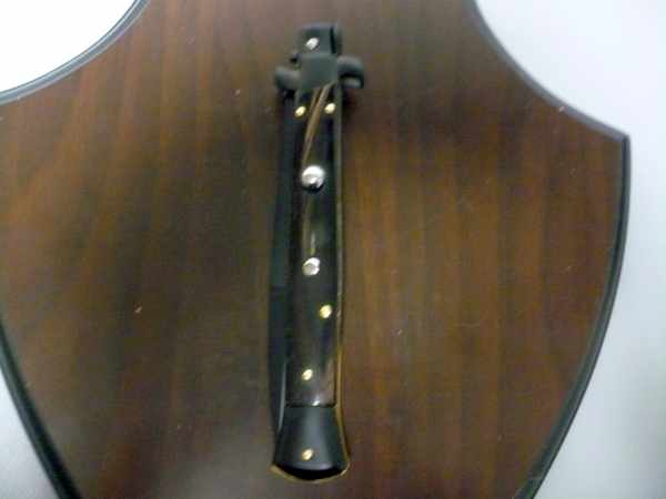 Frank Beltrame , italian stiletto , pugnale - 28 cm , corno di bufalo scuro,baionetta teflonata nero, modello FB 28/58B - 1