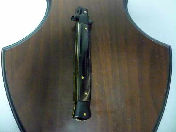 Frank Beltrame , italian stiletto , pugnale - 28 cm , corno di bufalo scuro,baionetta teflonata nero, modello FB 28/58B - 2