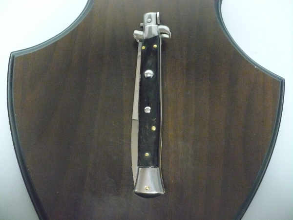 Frank Beltrame , italian stiletto , pugnale - 28 cm , corno di bufalo scuro,lama baionetta , modello FB 28/58B - 13