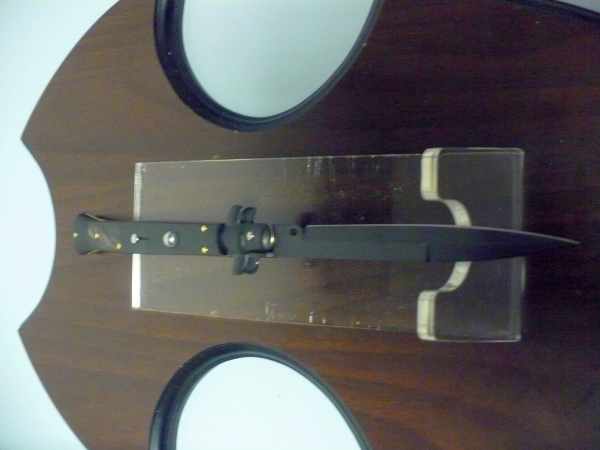 Frank Beltrame , italian stiletto , pugnale - 28 cm , corno di bufalo scuro,baionetta teflonata nero, modello FB 28/58B - 3