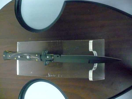 Frank Beltrame , italian stiletto , pugnale - 28 cm , corno di bufalo scuro,baionetta teflonata nero, modello FB 28/58B - 2