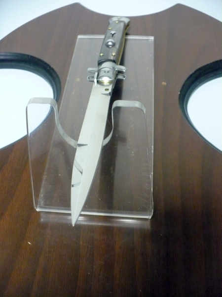 Frank Beltrame , italian stiletto , pugnale - 28 cm , corno di bufalo scuro, lama baionetta , modello FB 28/58B - 14