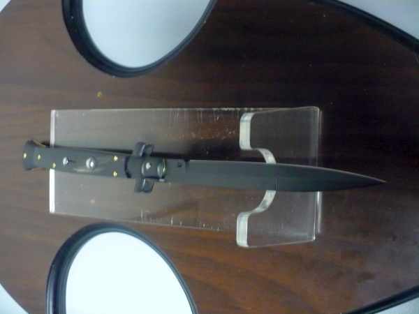 Frank Beltrame , italian stiletto , pugnale - 28 cm , corno di bufalo scuro,baionetta teflonata nero, modello FB 28/58B - 4