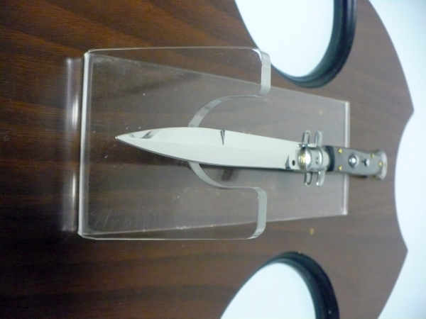Frank Beltrame , italian stiletto , pugnale - 28 cm , corno di bufalo scuro,lama baionetta , modello FB 28/58B - 13