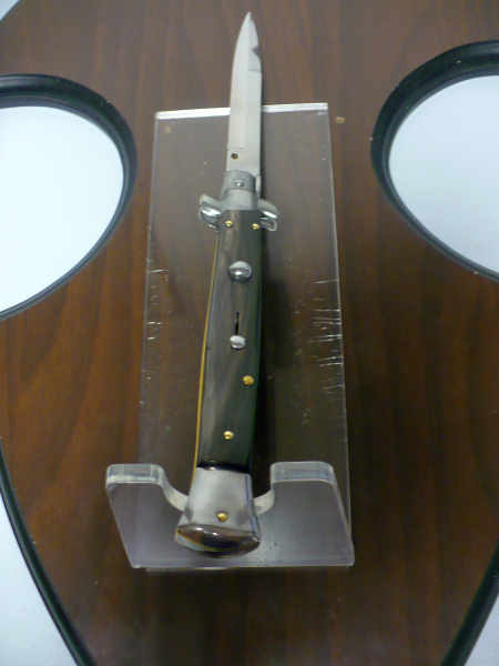 Frank Beltrame , italian stiletto , pugnale - 28 cm , corno di bufalo scuro, lama baionetta , modello FB 28/58B - 14