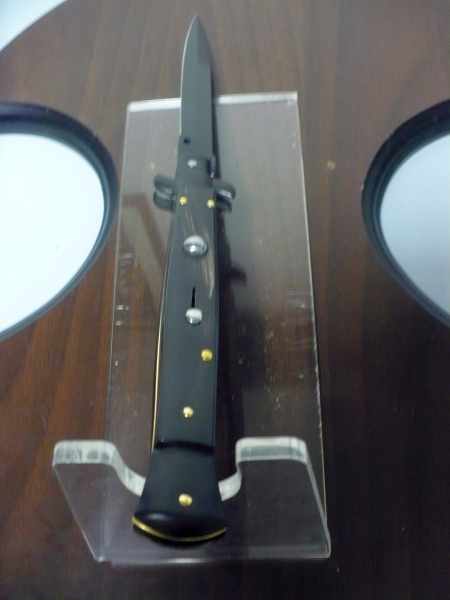 Frank Beltrame , italian stiletto , pugnale - 28 cm , corno di bufalo scuro,baionetta teflonata nero, modello FB 28/58B - 4