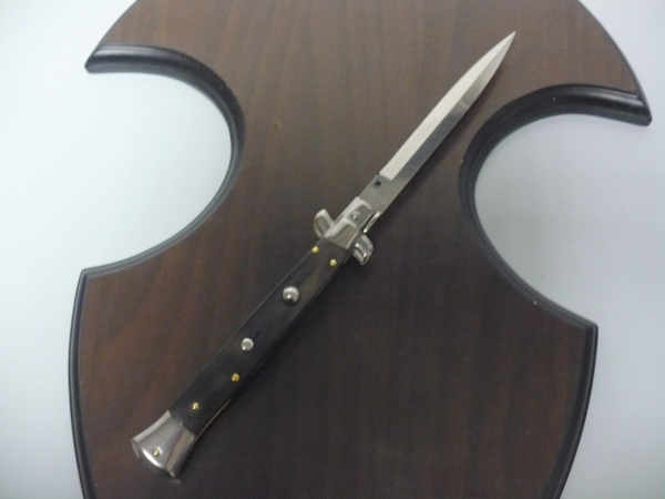 Frank Beltrame , italian stiletto , pugnale - 28 cm , corno di bufalo scuro, lama baionetta, modello FB 28/58B- 11