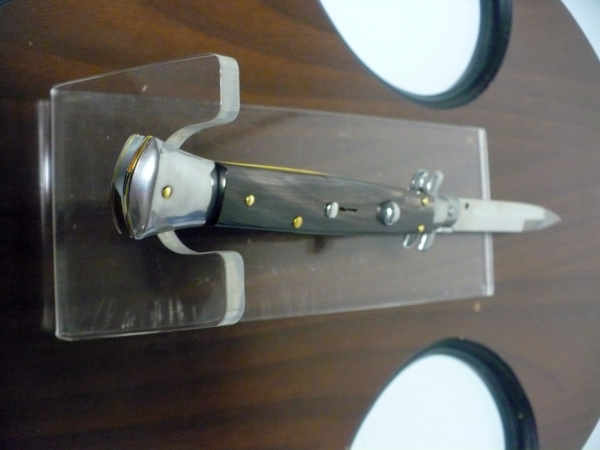 Frank Beltrame , italian stiletto , pugnale - 28 cm , corno di bufalo scuro, lama baionetta , modello FB 28/58B - 14