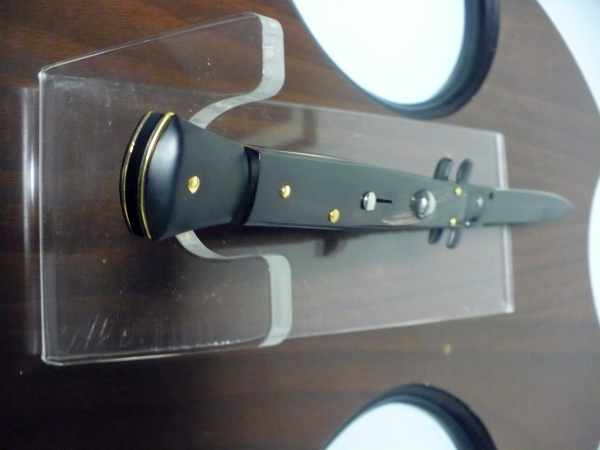 Frank Beltrame , italian stiletto , pugnale - 28 cm , corno di bufalo scuro,baionetta teflonata nero, modello FB 28/58B - 4