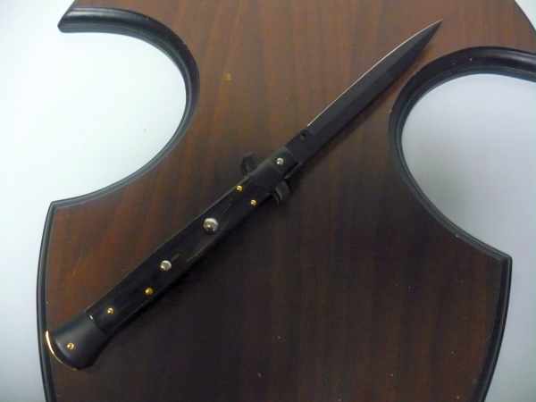 Frank Beltrame , italian stiletto , pugnale - 28 cm , corno di bufalo scuro,baionetta teflonata nero, modello FB 28/58B - 4