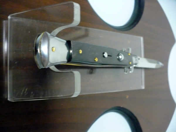 Frank Beltrame , italian stiletto , pugnale - 28 cm , corno di bufalo scuro,lama baionetta , modello FB 28/58B - 13