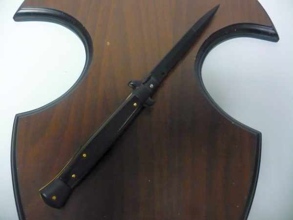 Frank Beltrame , italian stiletto , pugnale - 28 cm , corno di bufalo scuro,baionetta teflonata nero, modello FB 28/58B - 3