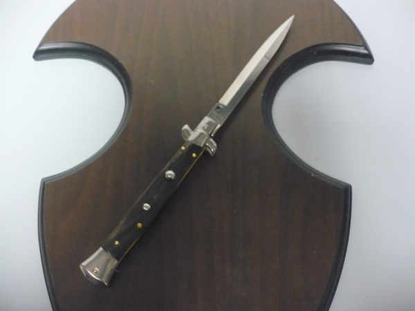 Frank Beltrame , italian stiletto , pugnale - 28 cm , corno di bufalo scuro, lama baionetta , modello FB 28/58B - 14