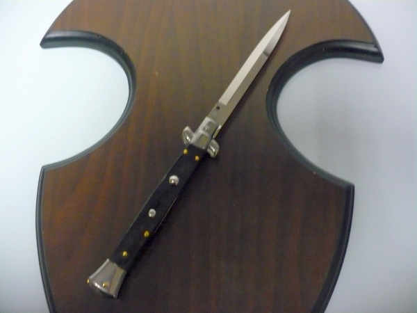 Frank Beltrame , italian stiletto , pugnale - 28 cm , corno di bufalo scuro,lama baionetta , modello FB 28/58B - 13