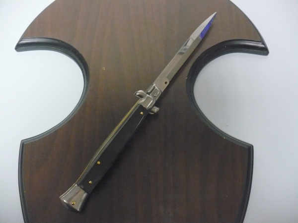 Frank Beltrame , italian stiletto , pugnale - 28 cm , corno di bufalo scuro, lama baionetta , modello FB 28/58B - 14