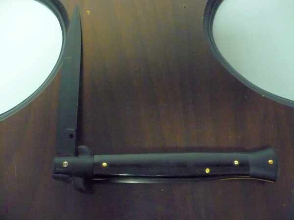 Frank Beltrame , italian stiletto , pugnale - 28 cm , corno di bufalo scuro,baionetta teflonata nero, modello FB 28/58B - 3