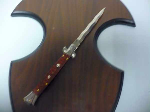 28 cm - STILETTO ITALIEN - legno di serpente / bois d'arbre serpent - lama baionetta - lame à baïonnette - FRANK BELTRAME - modello FB 28/89 B - 2 