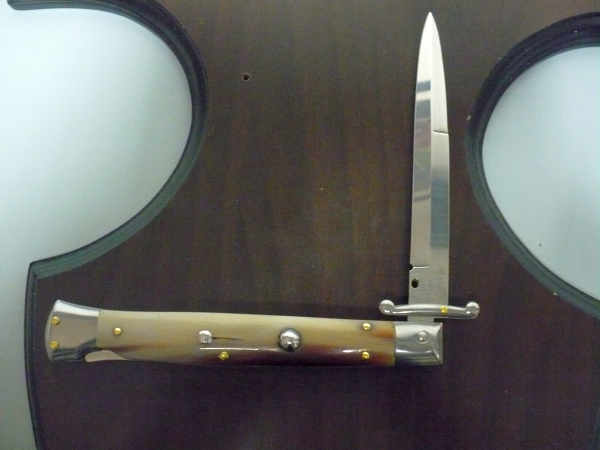 Swinguard Frank Beltrame - italian stiletto 28 cm - punta di corno di bufalo chiaro - lama baionetta  FB 550/48 - 3