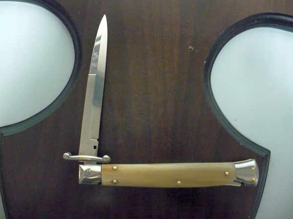 Swinguard Frank Beltrame - italian stiletto 28 cm - punta di corno di bufalo chiaro - lama baionetta  FB 550/48 - 3