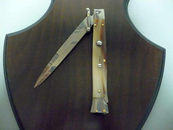 Swinguard Frank Beltrame - italian stiletto 28 cm - punta di corno di bufalo chiaro - lama baionetta  FB 550/48 - 3