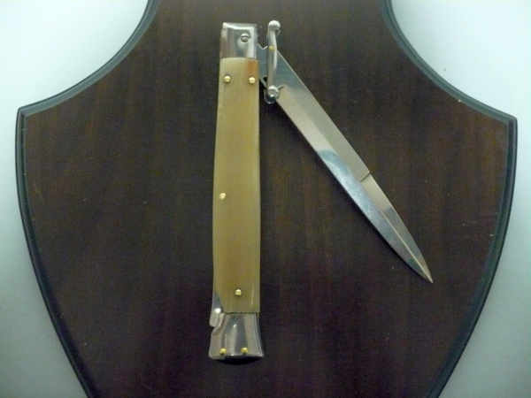 Swinguard Frank Beltrame - italian stiletto 28 cm - punta di corno di bufalo chiaro - lama baionetta  FB 550/48 - 3