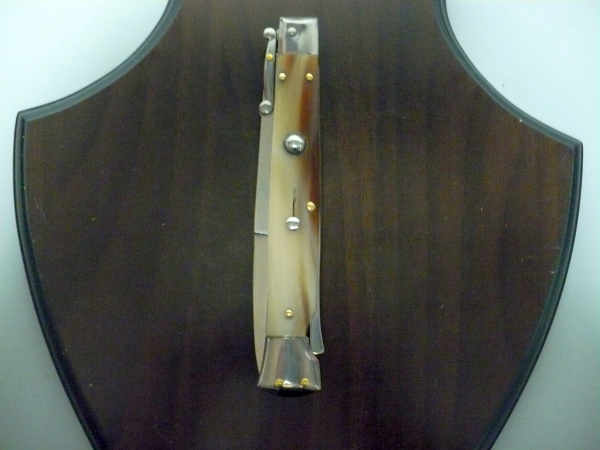 Swinguard Frank Beltrame - italian stiletto 28 cm - punta di corno di bufalo chiaro - lama baionetta  FB 550/48 - 3
