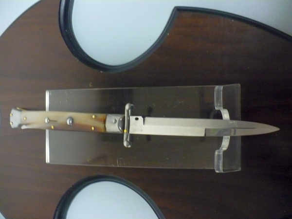 Swinguard Frank Beltrame - italian stiletto 28 cm - punta di corno di bufalo chiaro - lama baionetta  FB 550/48 - 3