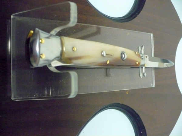 Swinguard Frank Beltrame - italian stiletto 28 cm - punta di corno di bufalo chiaro - lama baionetta  FB 550/48 - 3