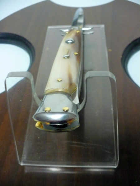 Swinguard Frank Beltrame - italian stiletto 28 cm - punta di corno di bufalo chiaro - lama baionetta  FB 550/48 - 3