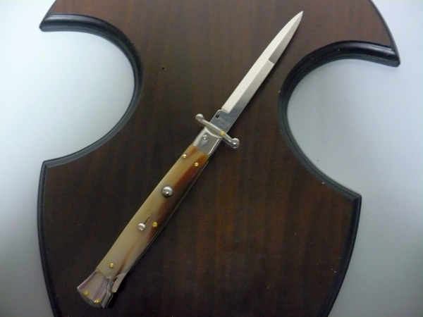 Swinguard Frank Beltrame - italian stiletto 28 cm - punta di corno di bufalo chiaro - lama baionetta  FB 550/48 - 3