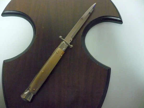 Swinguard Frank Beltrame - italian stiletto 28 cm - punta di corno di bufalo chiaro - lama baionetta  FB 550/48 - 3