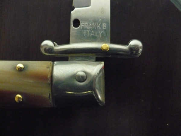 Swinguard Frank Beltrame - italian stiletto 28 cm - punta di corno di bufalo chiaro - lama baionetta  FB 550/48 - 3