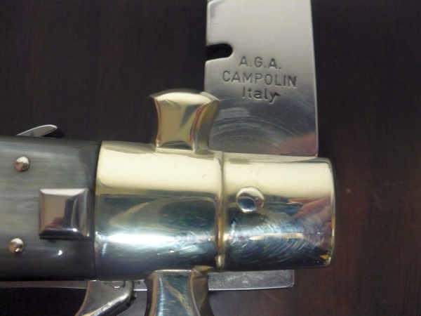 Black Widow  A.G.A. Campolin - italian stiletto 28 cm con guardia a croce maltese - bufalo chiaro