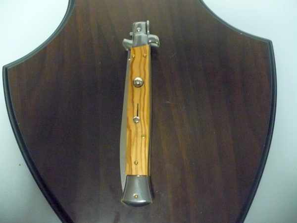 Frank Beltrame-28cm- coltello a scatto - pugnale -legno di olive / olive wood- modello FB 28/94C