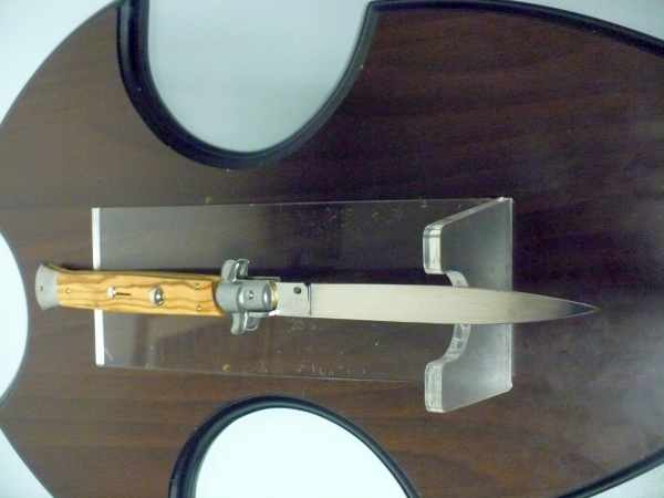 Frank Beltrame-28cm- coltello a scatto - pugnale -legno di olive / olive wood- modello FB 28/94C