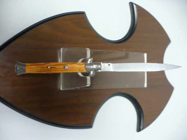 Frank Beltrame-28cm- coltello a scatto - pugnale -legno di olive / olive wood- modello FB 28/94C