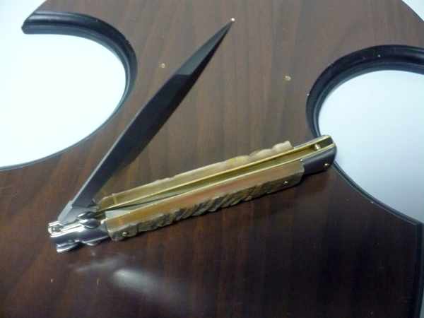 Frank Beltrame , italian stiletto - 28 cm , corno di ariete - lama dagger , modello FB 28/89D - 1