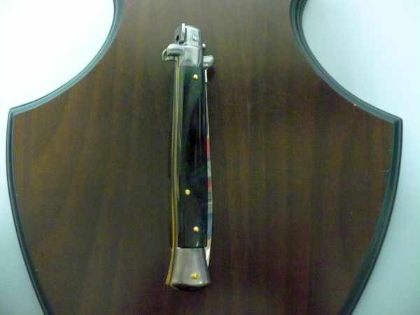 Frank Beltrame , italian stiletto , pugnale - 28 cm , corno di bufalo scuro, lama dagger , modello FB 28/58D- 21